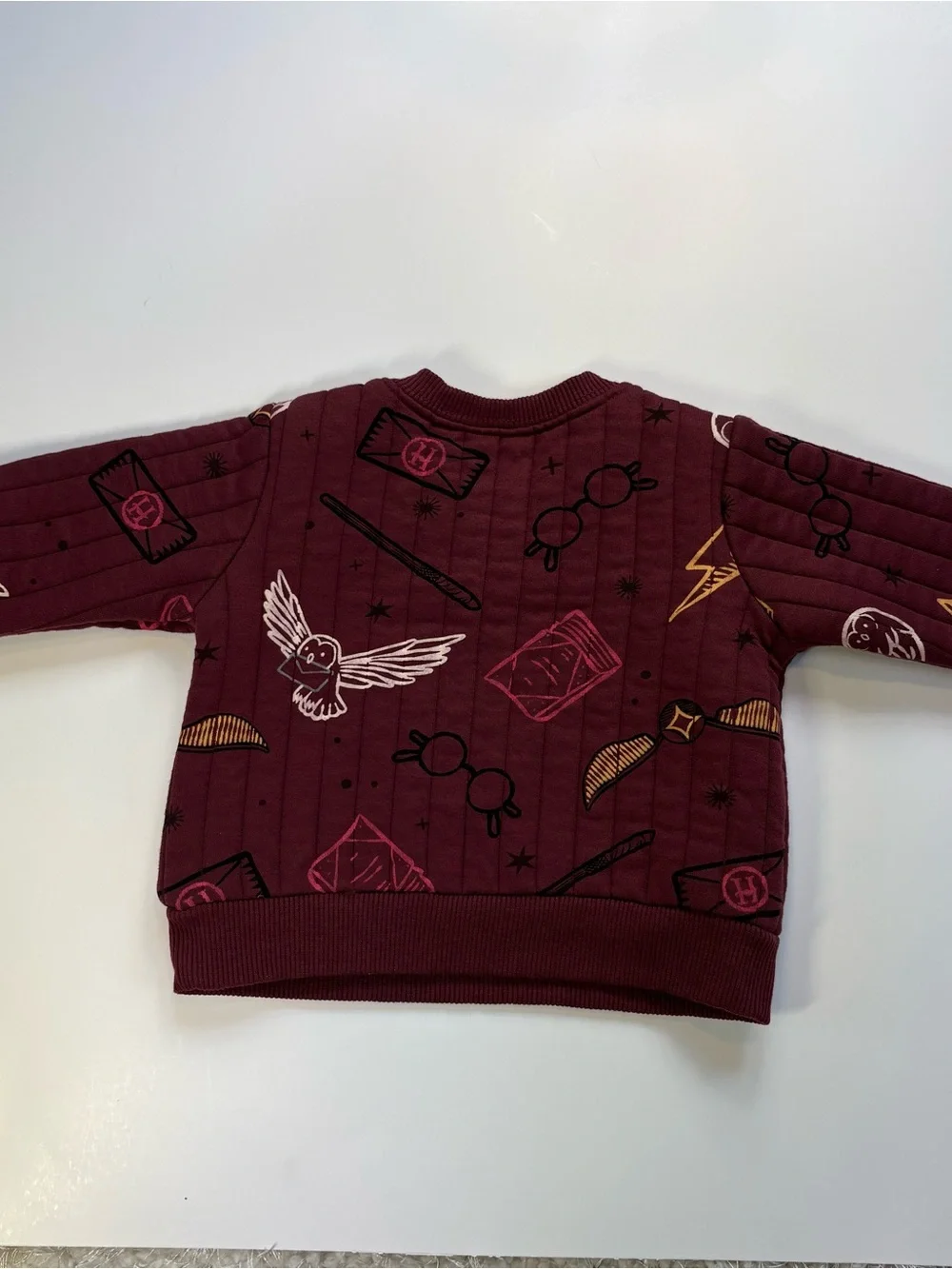 Harry Potter Kids Burgundy Print Quilted Pullover
